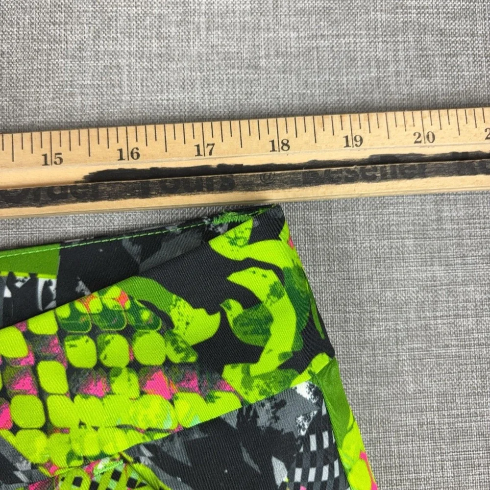 Loudmouth Shorts Womens 14 Green Geometric Print Golf Bermuda Polyester Pockets